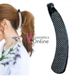 Accesoriu tip banana pentru prins parul din plastic PZS008KK - Negru cu model